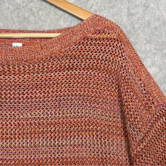 Old Navy Boat Neck Open-Knit Sweater-Orange Multi-Women Size XXL - Picture 2 of 8